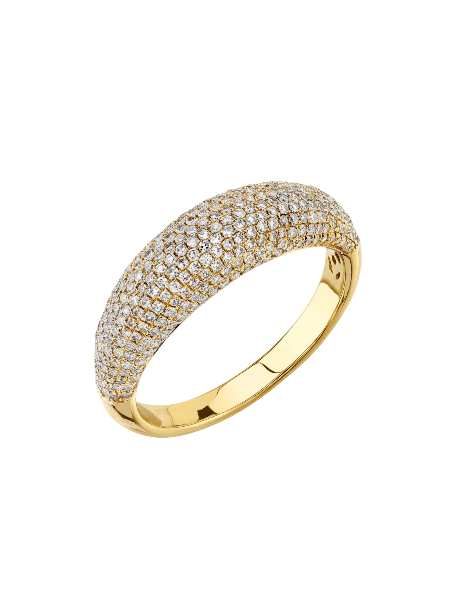 Thin Balloon Ring with White Pavé Diamonds photo